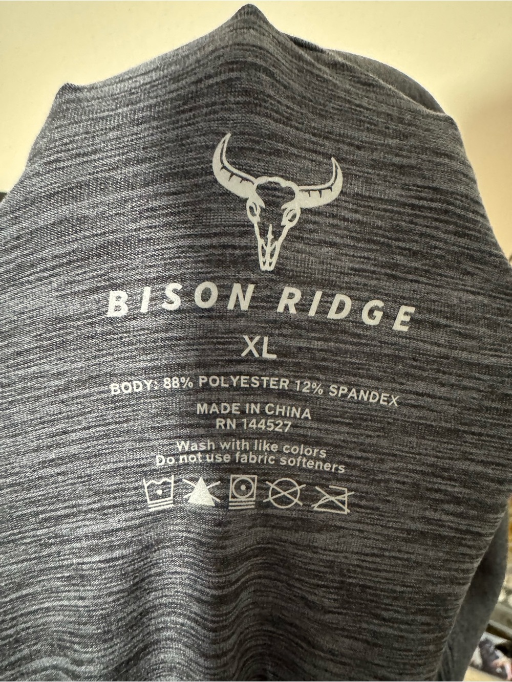 Bison Ridge XL Heather Gray Performance Pullover - Picture 4 of 4